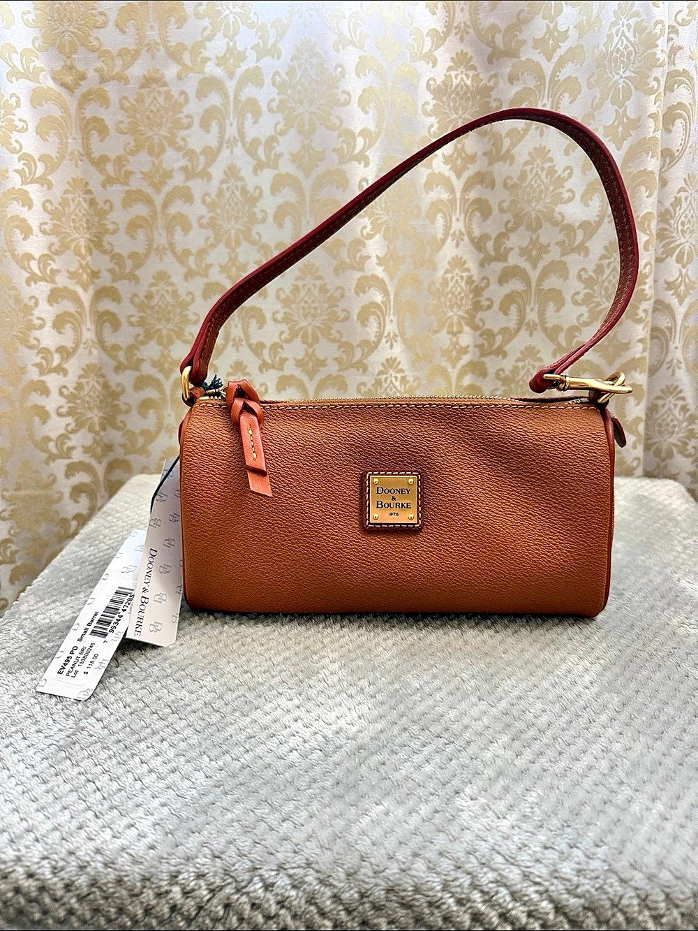 Classic Dooney & Bourke Small Barrel Shoulder Bag Brown & Red
